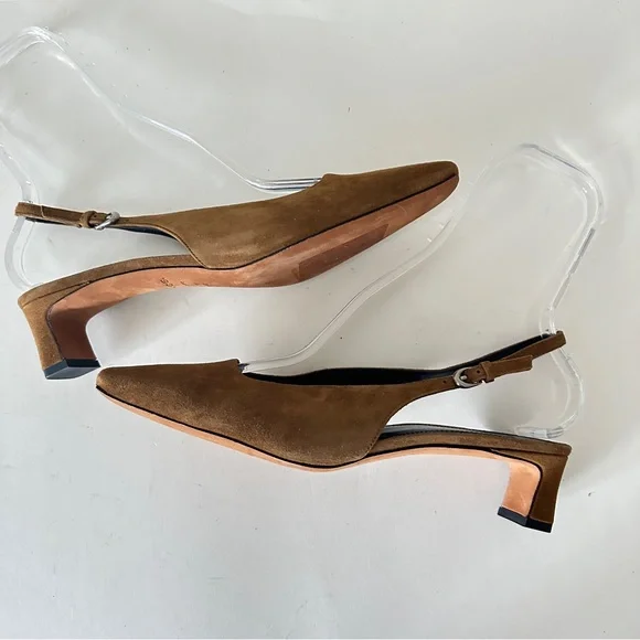 NEW Vince Hart Cinnamon Suede Slingback Women's Kitten Heels, Sz 9 - Picture 8 of 14